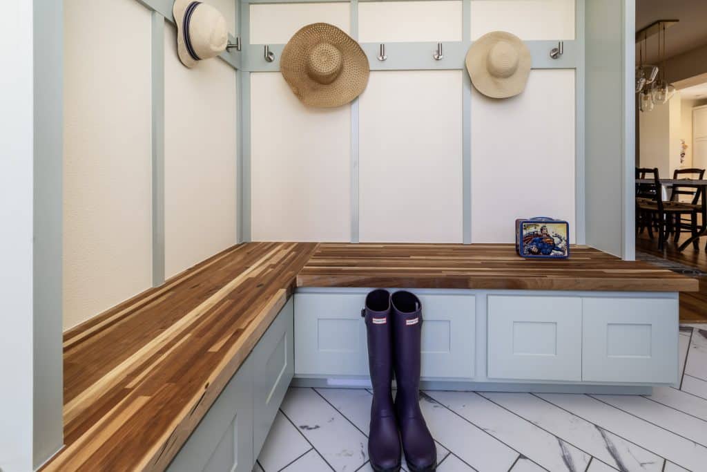 Wash Park Denver whole house remodel - new entryway looks into dining room