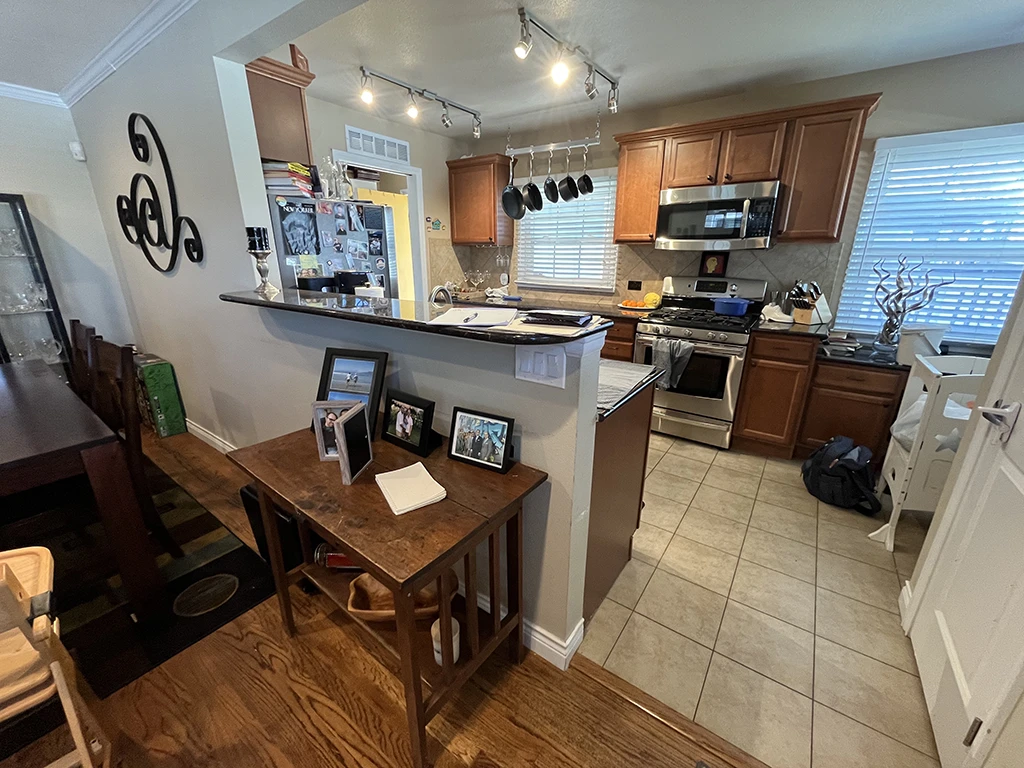 The old closed off kitchen