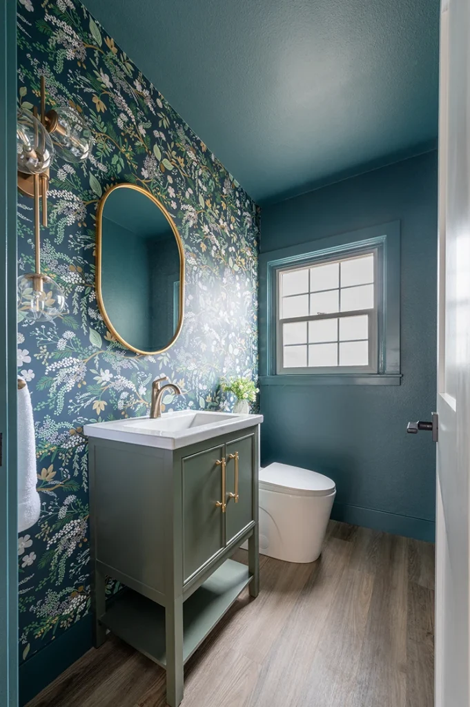 A beautifully remodeled powder bath