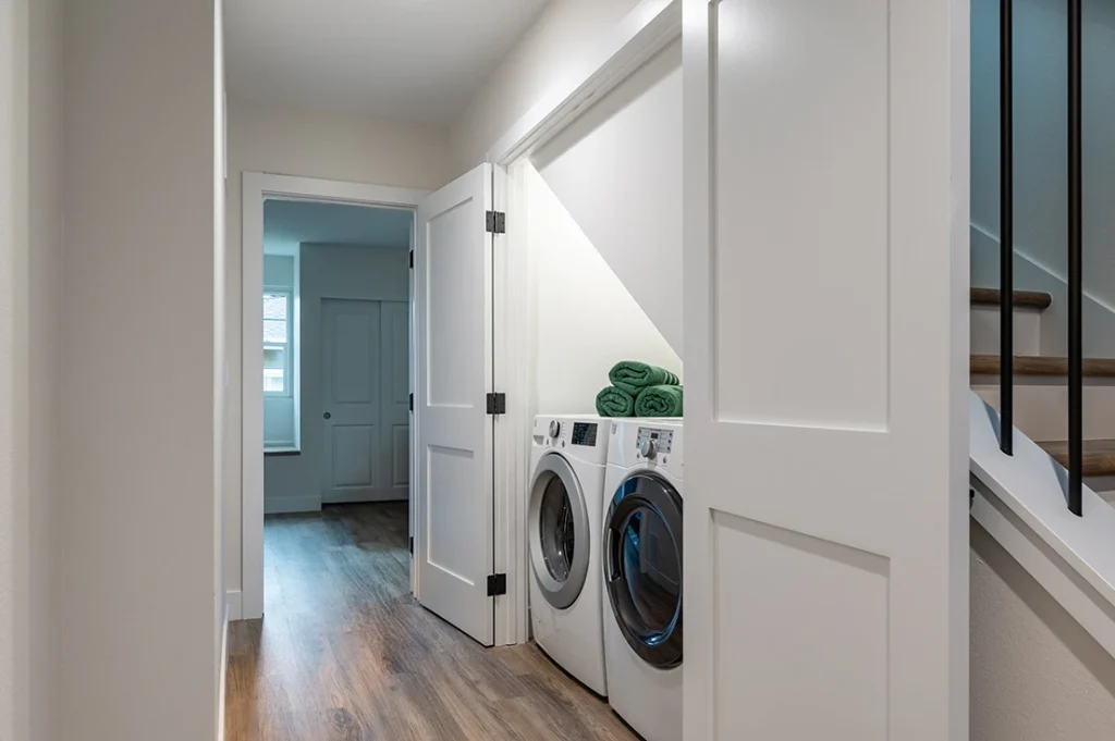 The relocated laundry area